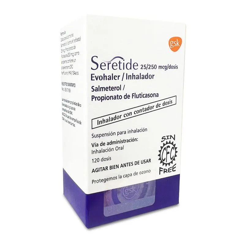 Seretide 25 mcg + 250 mcg Suspensión para Inhalación Inhalador